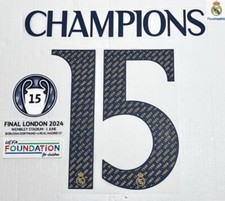 Real Madrid CHAMPIONS #15 Final London 2024 toppa UCL nome stampa numero
