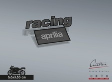 ADESIVO APRILIA RACING GRIGIO sagomato per RS 125 e 250 | 6,6x3,8 cm