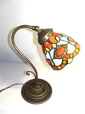 Brass Tiffany Glass Table Lamp