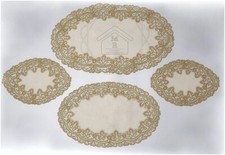 SET CENTRINI 4 PEZZI PURO LINO