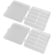  2 Pcs Scatola in Plastica Con Coperchio Portagioie Piccolo Custodia Perline