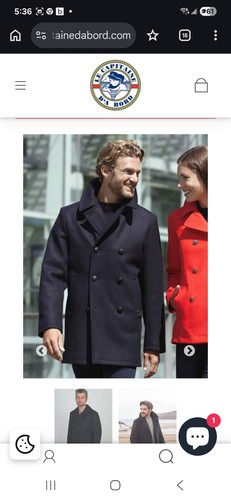 Dalmard marine wool pea coat - marine,