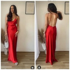 Maxi abito Zara ROSSO in raso