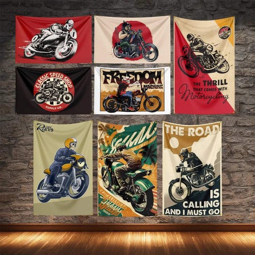 Cafe racer motorcycle flag - racer,