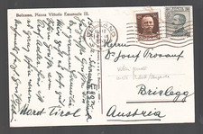 VALORI GEMELLI IN TARIFFA SU CARTOLINA PER L'AUSTRIA NON FILATELICA MICHETTI IMP