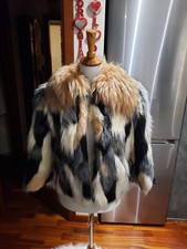 Elisabetta franchi giacca in  ecopelliccia multicolore taglia 38