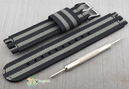 Cinturino nylon nero grigio - cinturino, in
