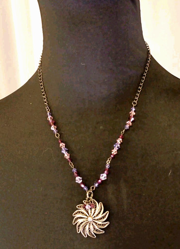 Collana catena perline fatta - , a
