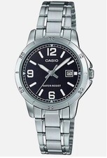 Orologio CASIO mod.LTP-V004D1B2UDF Donna in acciaio con quadrante nero + datario