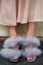 ZARA sandali mulo tacco piuma