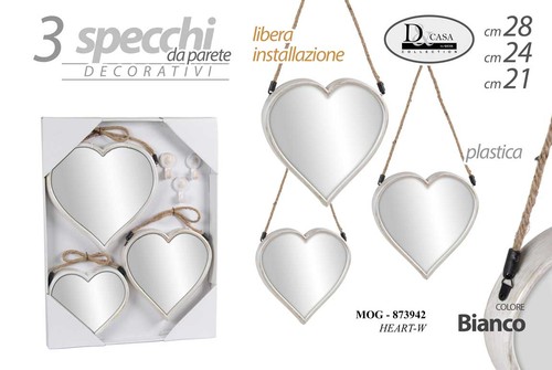Specchi parete cuore - 3,
