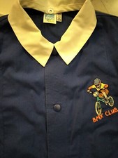 2 grembiuli scuola bambino SIGGI blu bottoni/zip tg70 cm122 7A e tg75 cm128 8A