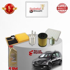 KIT TAGLIANDO 5 FILTRI E OLIO SKODA ROOMSTER 1.6 16V GPL 77KW 105CV 2010 ->