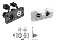 PRESA STAGNA 12V E DOPPIO USB