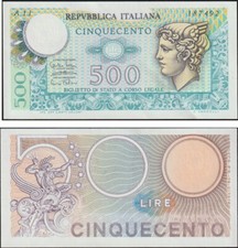 500 LIRE 14/2/1974 TESTA DI