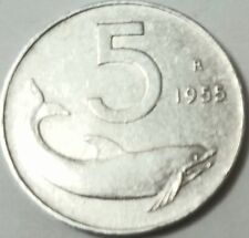Italia moneta Repubblica del 1955 5 lire Circolata 