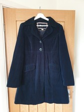 Cappotto Monsoon cotone ago cordoncino foderato blu navy giacca Arty Hippy Camper m 12 14
