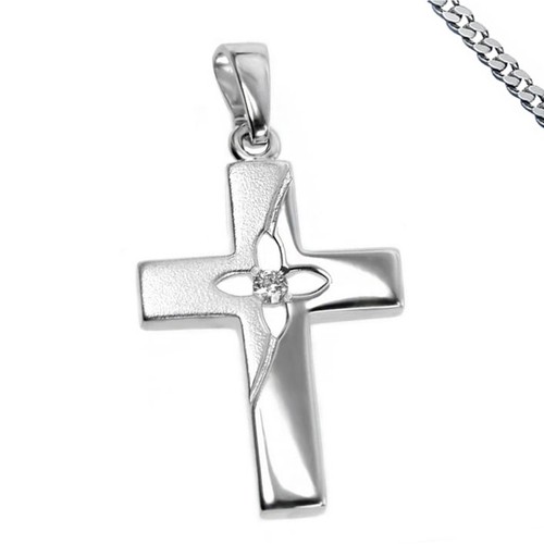 Croce ciondolo zirconia 925 - ciondolo,