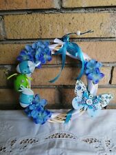 Ghirlanda Corona pasquale fuori porta con uova decorate Artigianale Fatto A Mano