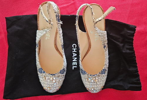 Escarpins chanel slingback - escarpins,