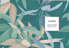 Completo Letto Parure Copripiumino e Trapunta "Flores" in 3 misure