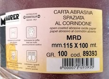 2x1 Mt Tela Carta Abrasiva al Corindone Maurer in Rotolo, Mrd H: 115mm Grana 100