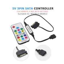 CONTROLLER VENTOLE SATA ARGB 5V 3PIN TELECOMANDO RGB PER SCHEDE MADRI SENZA