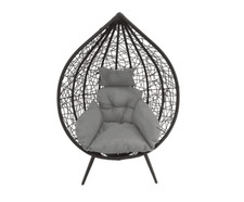 Poltrona a goccia sospesa uovo giardino piedini balcone grigio cuscino 231