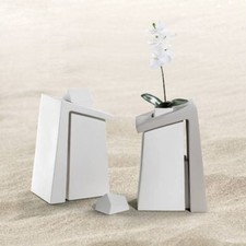 Vaso Casa Francese alto arredo in ceramica cm 22x18x36 - Fatto a mano in Italia