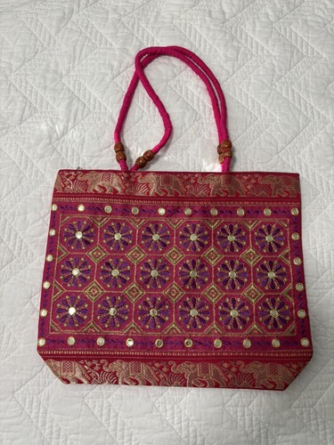 Borsa tote indiana rosso oro