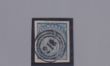 Norvegia 1855:  stemma con leone rampante 4sk. azzurro (N°1) SPL. (458/s23)