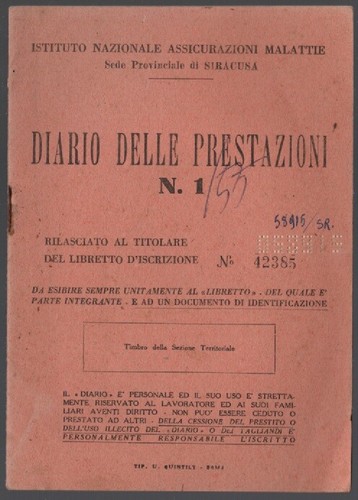 Diario delle prestazioni - ,