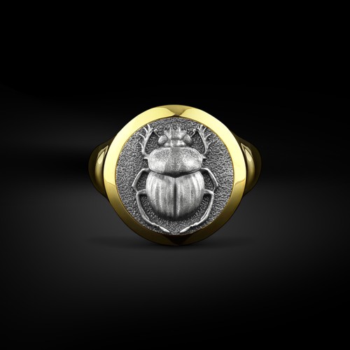 Anello uomo antico - uomo, scarabeo