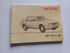 Alfa Romeo 75 Turbo 1986 manuale uso manutenzione libretto istruzioni originale