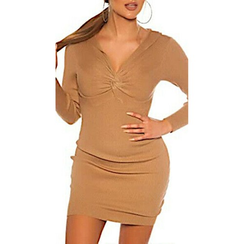 Womens knitted dress hooded - knitted,