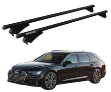 BARRE PORTATUTTO PER AUDI A6 4A/C8 AVANT 2018- MENABO ALLUMINIO NERE RAILING 
