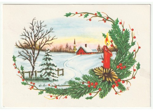 Cartolina natalizia vintage - cartolina,