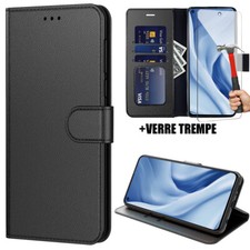 Housse +Verre Trempé Xiaomi Redmi Note 11 10 Pro Mi 12 11 10T Pro 10 Effet Cuir