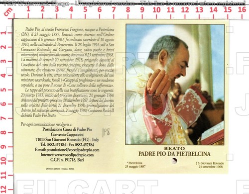 J7631 religione santino - santino, con