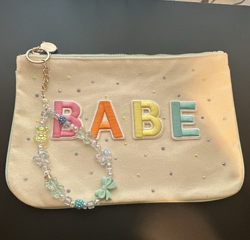 Borsa per trucco beige