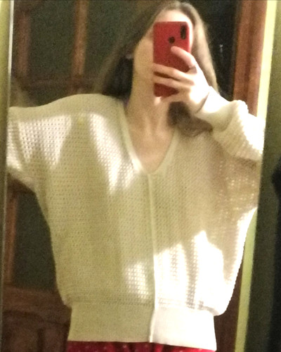 Maglione maglia waffle