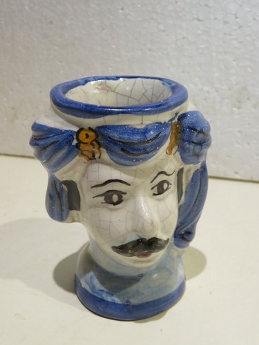 Vecchia statuetta vaso - statuetta, testa