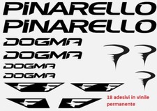 KIT 18 ADESIVI PINARELLO DOGMA F PRESPAZIATI VINILE RESTOMOD STICKERS BIKE BDC