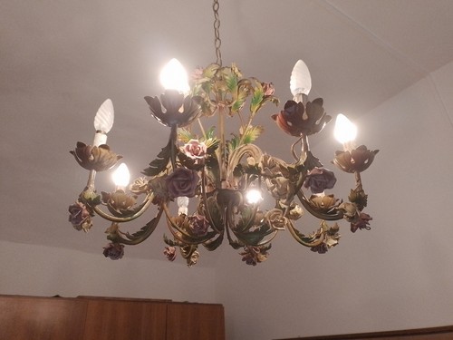Lampadario ferro con - lampadario, in