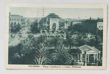 72859 Cartolina - Palermo - Piazza Castelnuovo Teatro Politeama - fp vg 1934