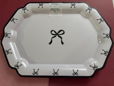 Piatto shabby chic nero fiocco