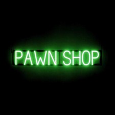Insegna SpellBrite PAWN SHOP | Insegna Neon Negozio Pedoni Look, Luce LED | 36,0" x 6,3"
