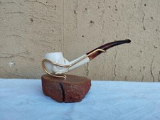 PIPA SEMI-CURVA IN SCHIUMA DI MARE MEERSCHAUM GIÀ FUMATA DA PULIRE NO CONFEZIONE