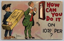 Vintage Comic Postcard How Can You Do It J. Fitem Tailor Germany