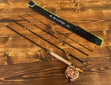 Set pesca a mosca mulinello canna 9 piedi per pesca lago e trota, usato